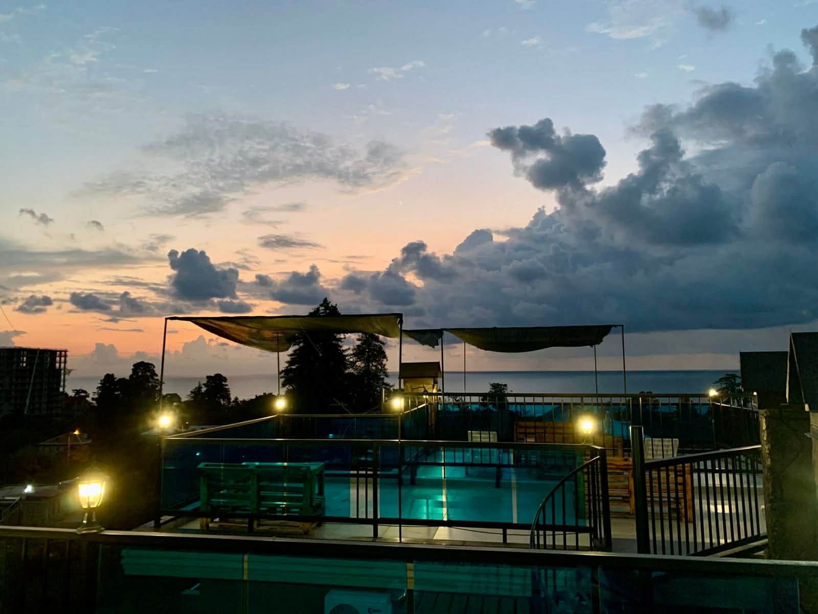 ტერასა · sunset + ზღვა